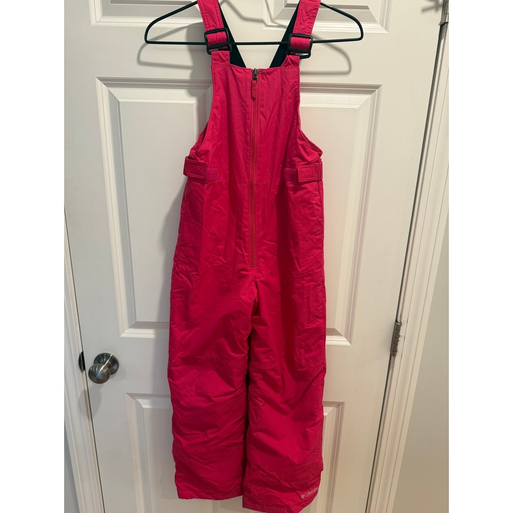 Columbia Girls Pink Snow Pants Insulated Bibs Ski Overalls Size Medium 10/12